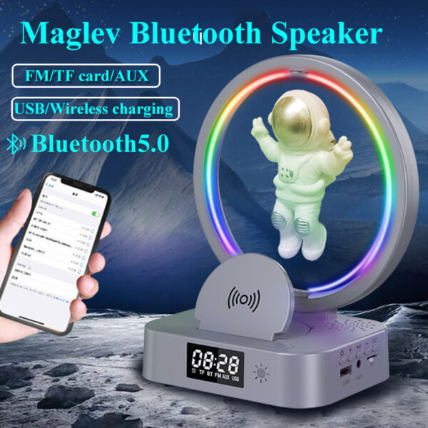 Magnetic Levitation Bluetooth-compatible Speaker Astronaut Home RGB Mini Radio TWS Sound Box Outdoor Wireless Subwoofer TF AUX USB